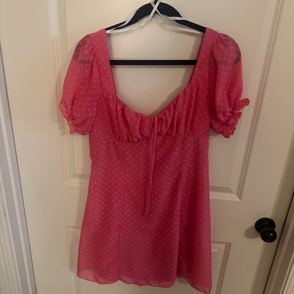 B Darlin Pink Polka Dot Mini Dress